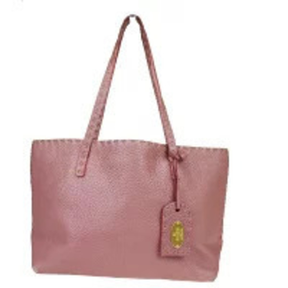 Fendi Selleria Leather Handbag Metallic Pink
